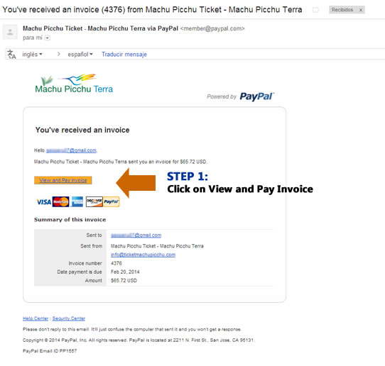 pay ticket machu picchu easily with paypal