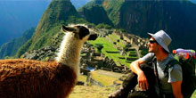 Tour routes through the Inca city of Machu Picchu