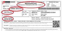 5 steps to verify the ticket Machu Picchu