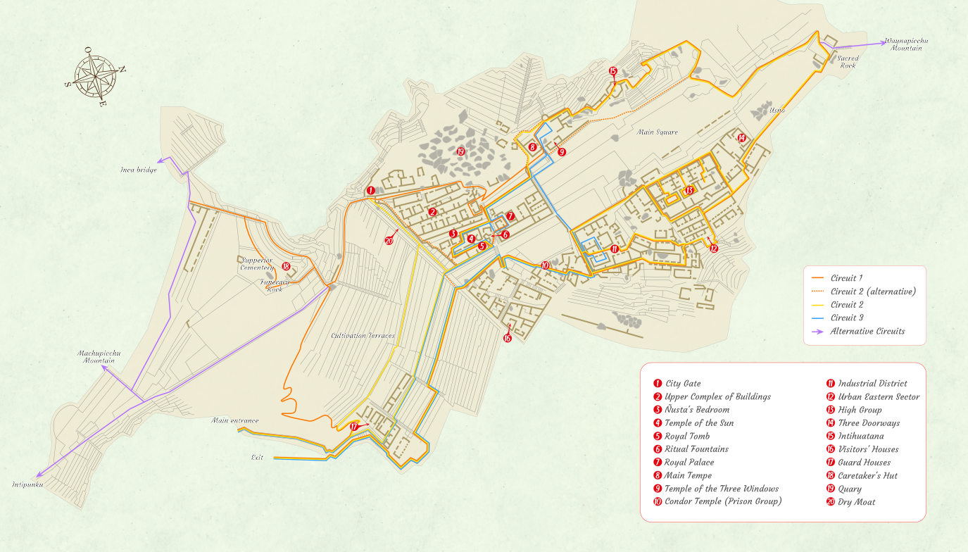 Map of the Machu Picchu tour