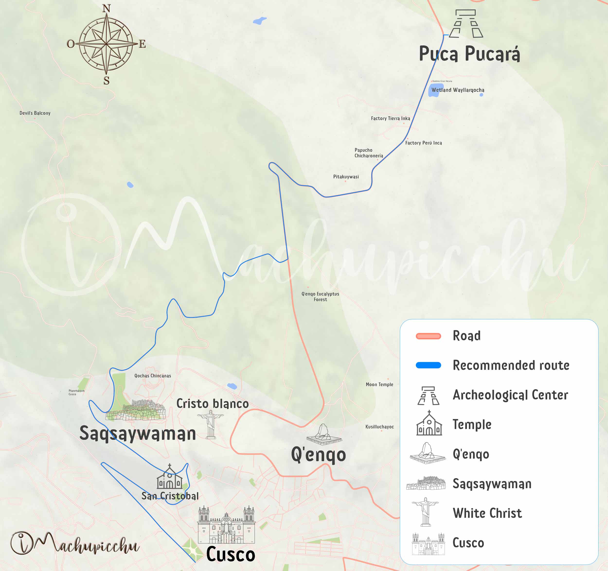 Mapa para llegar a Puca pucara