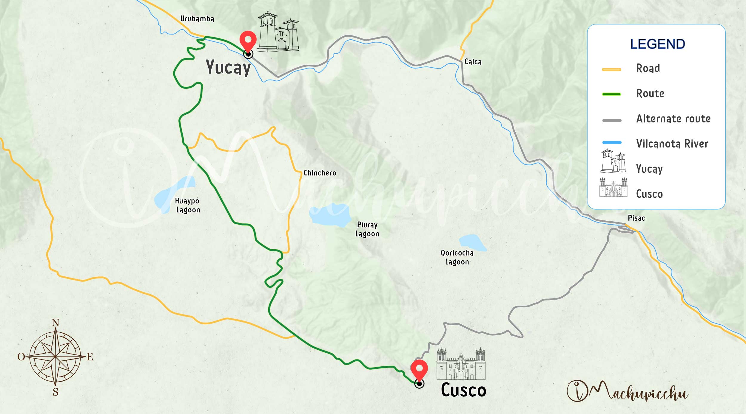 Map to get to Yucay