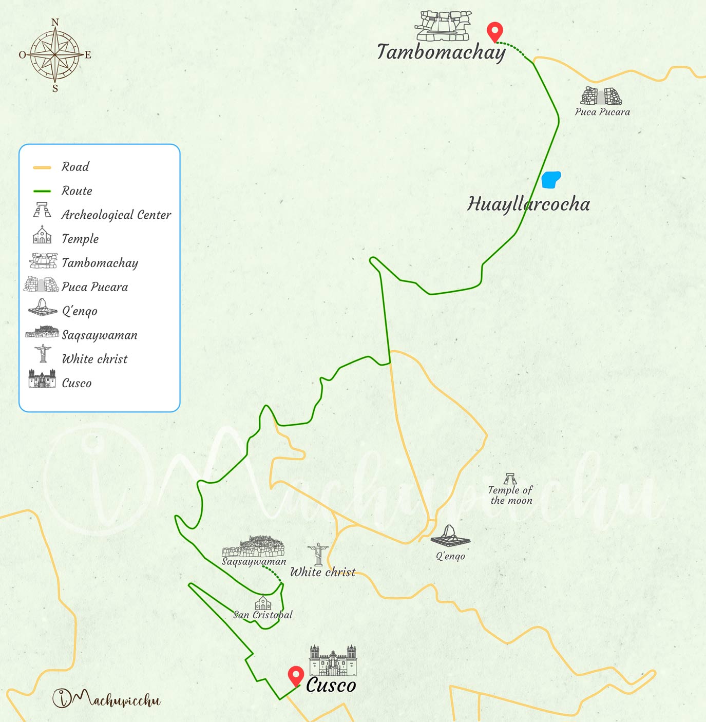 Map to get to Tambomachay