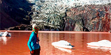 Red lagoon or chocolate lagoon in Cusco