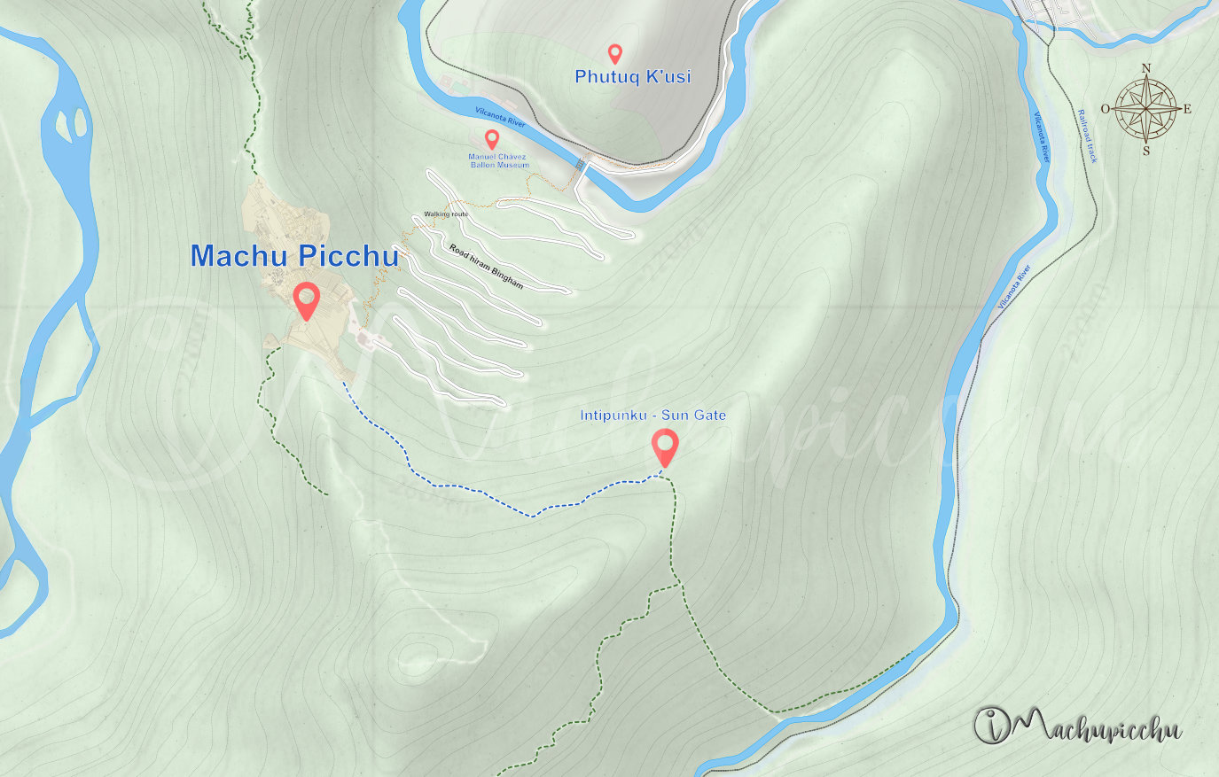 Map Intipunku - Machu Picchu