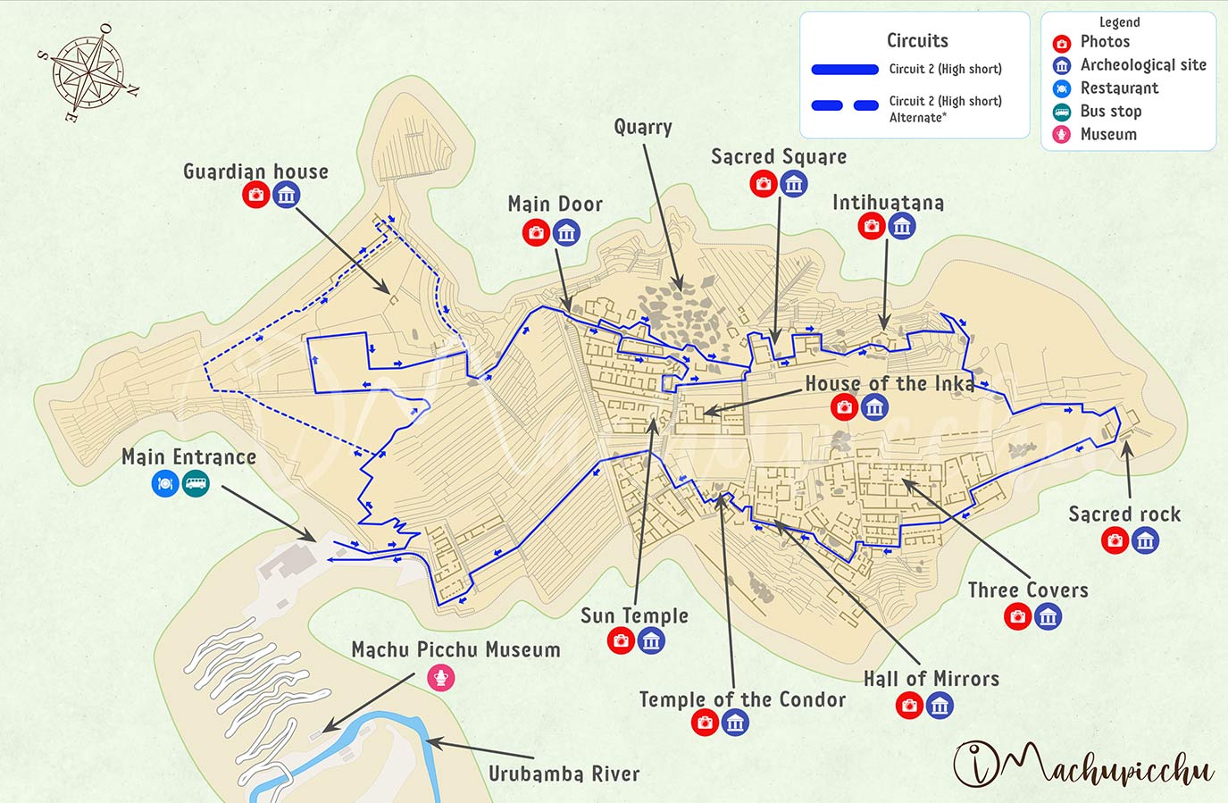 Machu Picchu route map