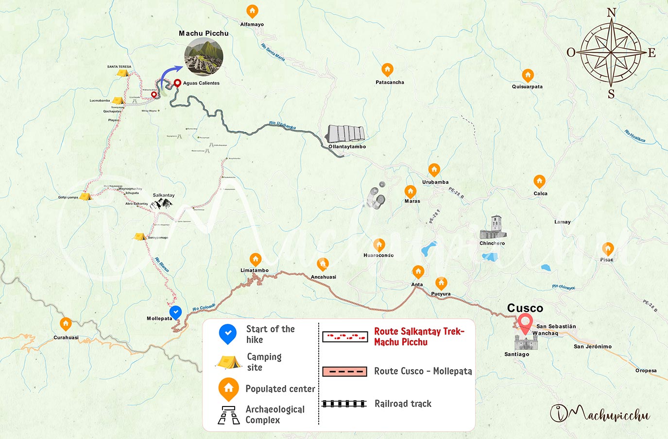 Map of the Salkantay Trek