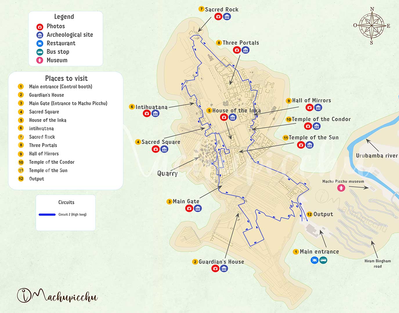 Map tour guide Machu Picchu