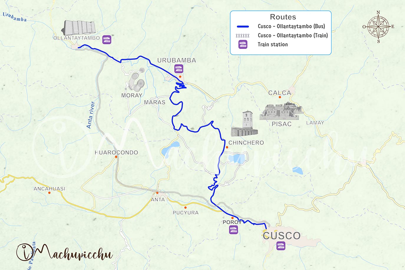 Map to get to Huchuypicchu