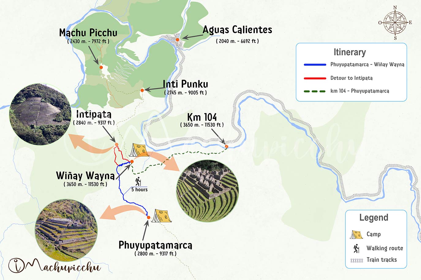 Map Inca Trail day 3