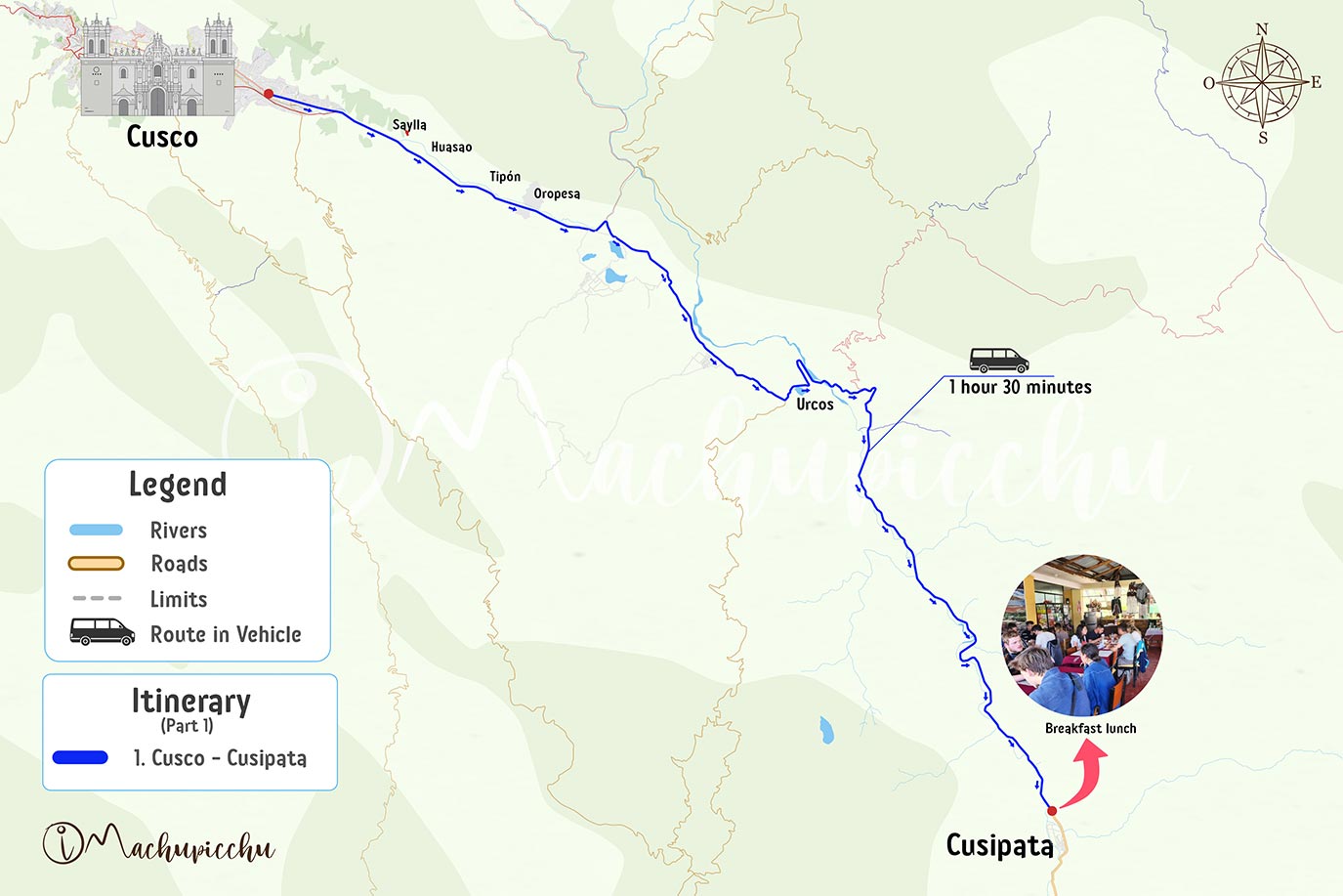 Route Cusco Cusipata Palcoyo tour