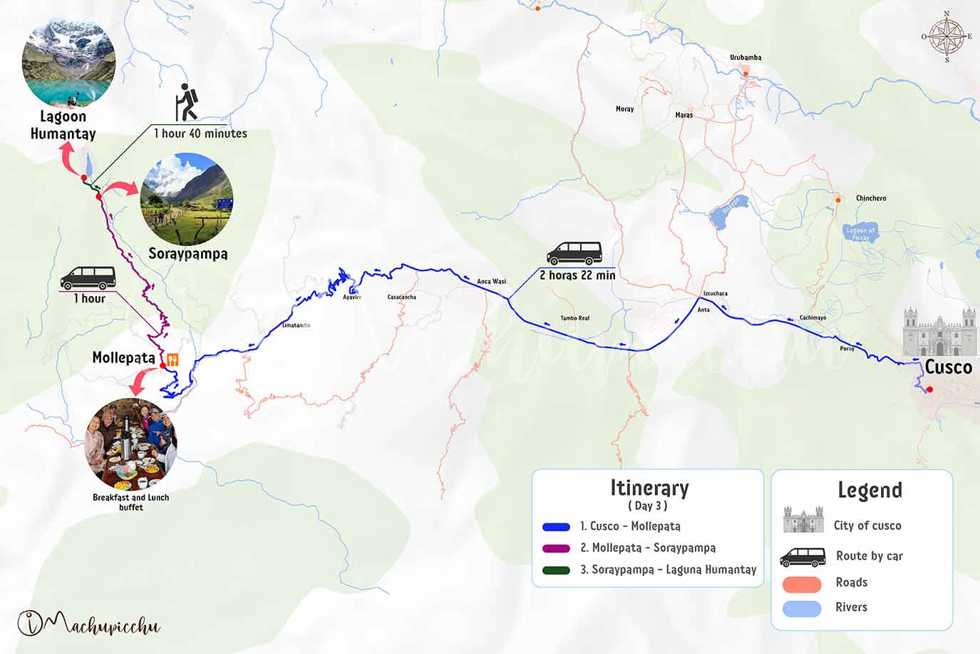 Humantay Lagoon Tour route map