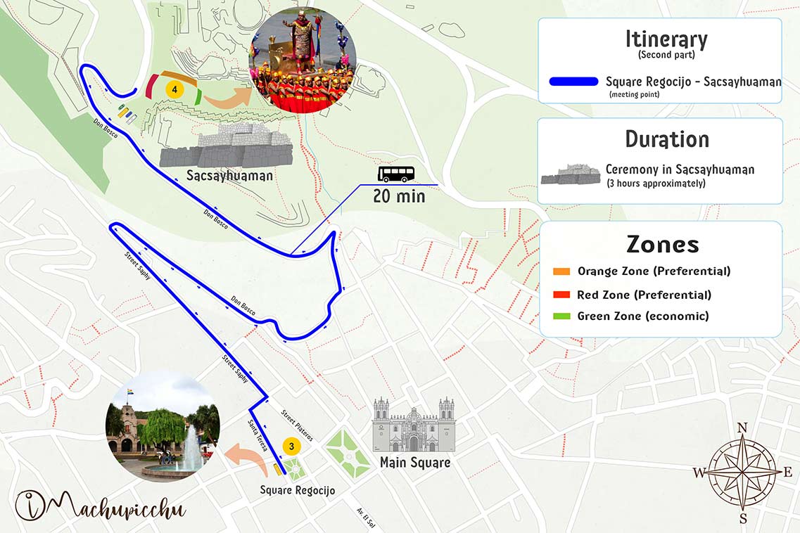 Inti Raymi Sacsayhuaman tour map