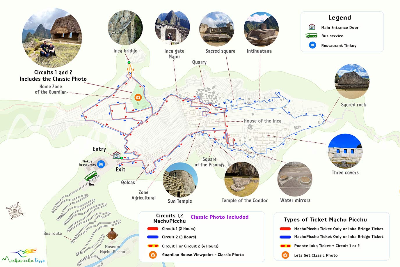 Machu Picchu Circuits Tour Map