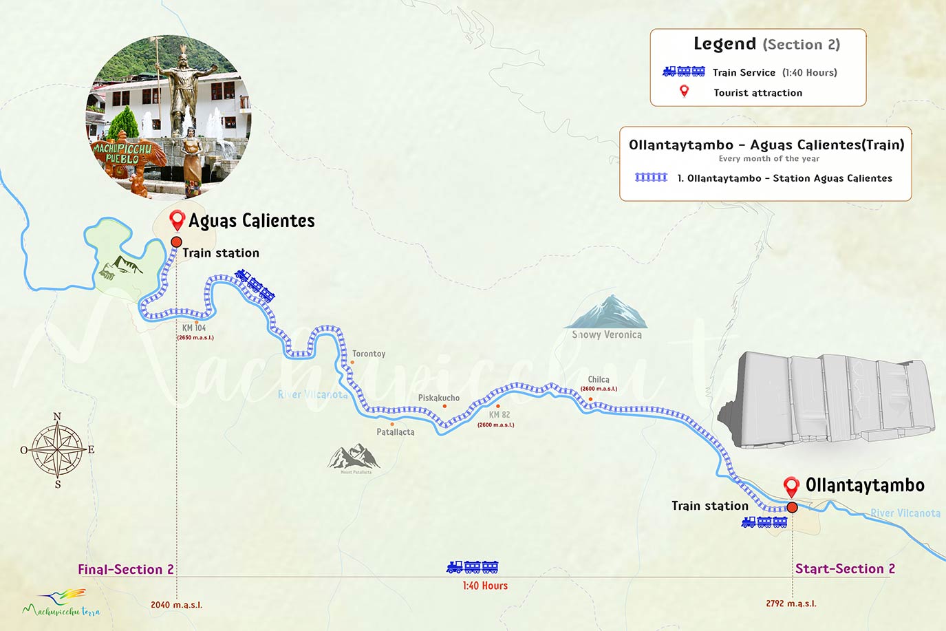 Mapa para llegar a Machupicchu