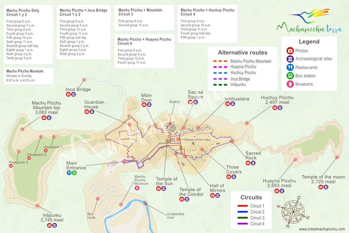 Machu Picchu with all available tours