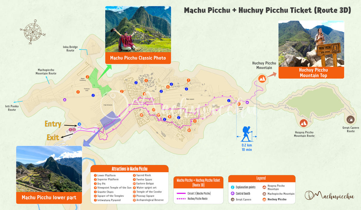 Map to get to Huchuy Picchu